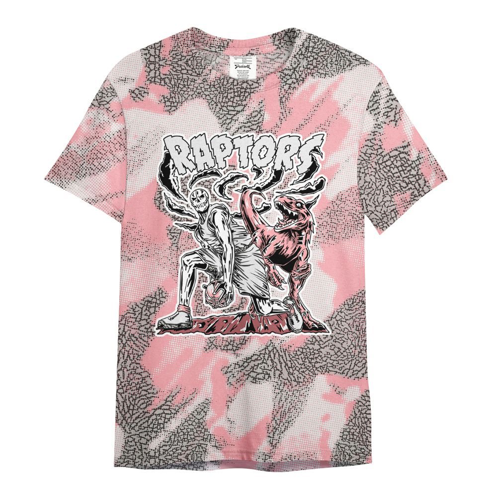 Shirt To Match Retro Wings 3s - Raptors Skeleton Abstract Halftone All Over Print