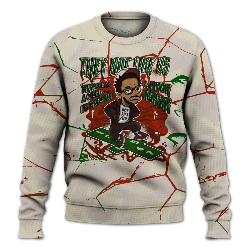 Sweatshirt To Match El Grito 5s - Hopscotch Dislike Us Graphic Crack All Over Print