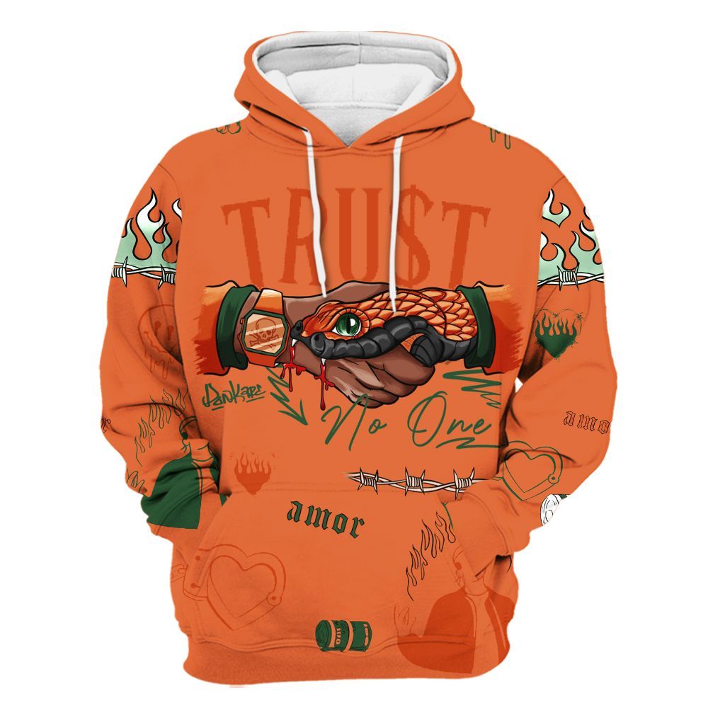 Hoodie To Match Low Miami 5s - Snake Trust No One All Over Print