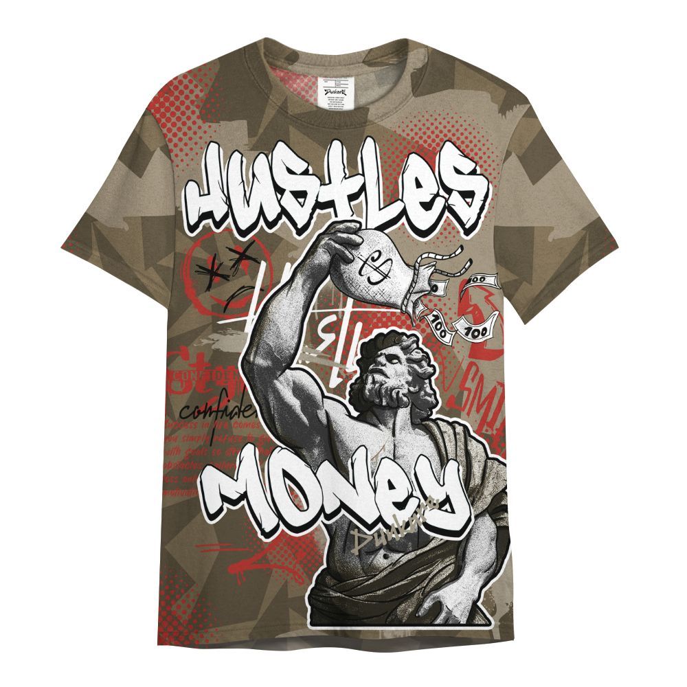 Shirt To Match Olive 9s - Huslte Money Retro All Over Print