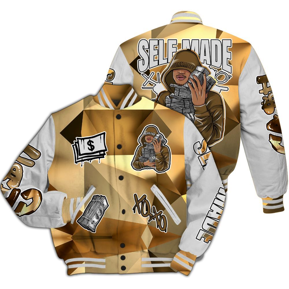Varsity Jacket To Match NET Gold 4s - Selfmade Unique All Over Print
