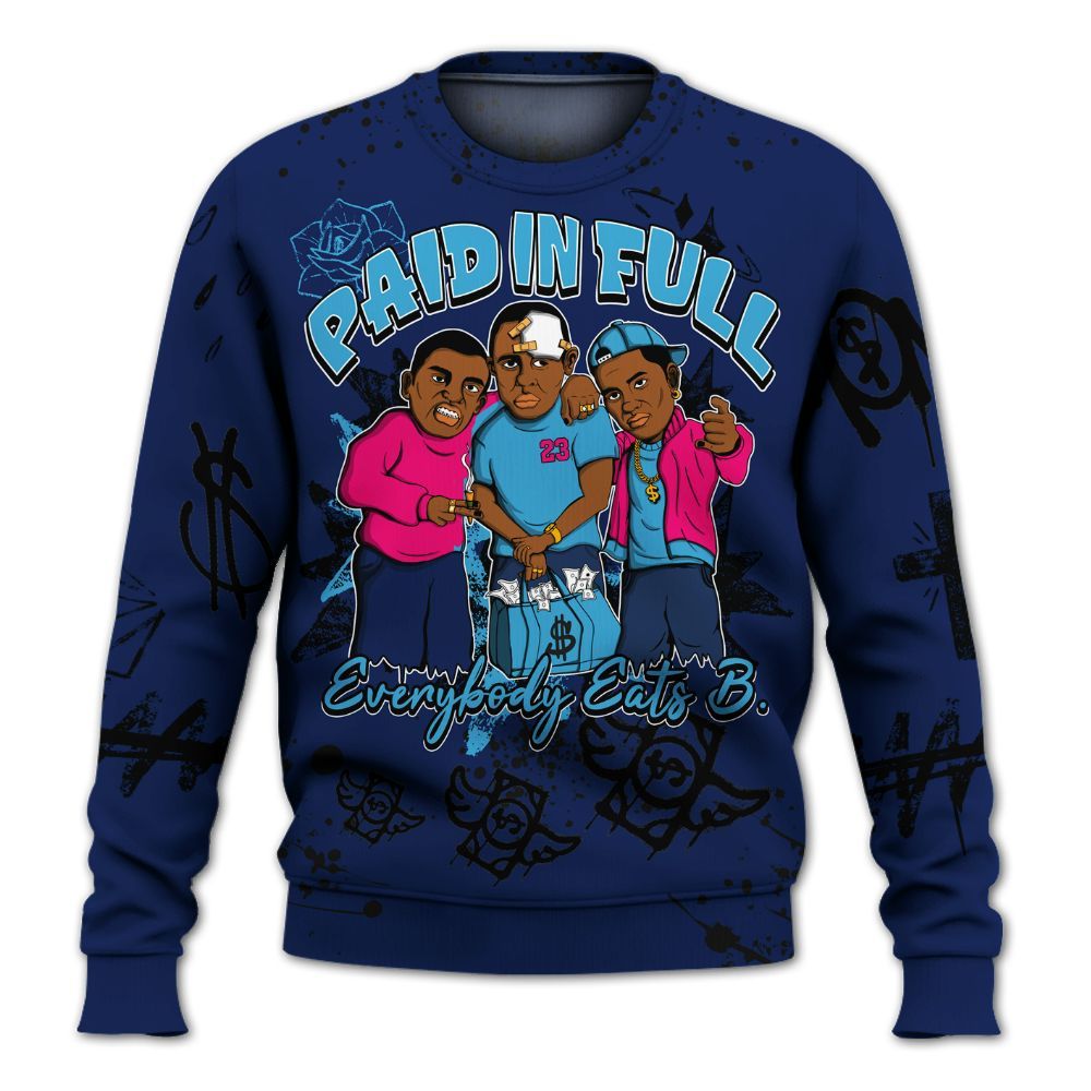 Sweatshirt To Match Air Max 180 University Blue - Everybody Paid In Full Crayon All Over Print