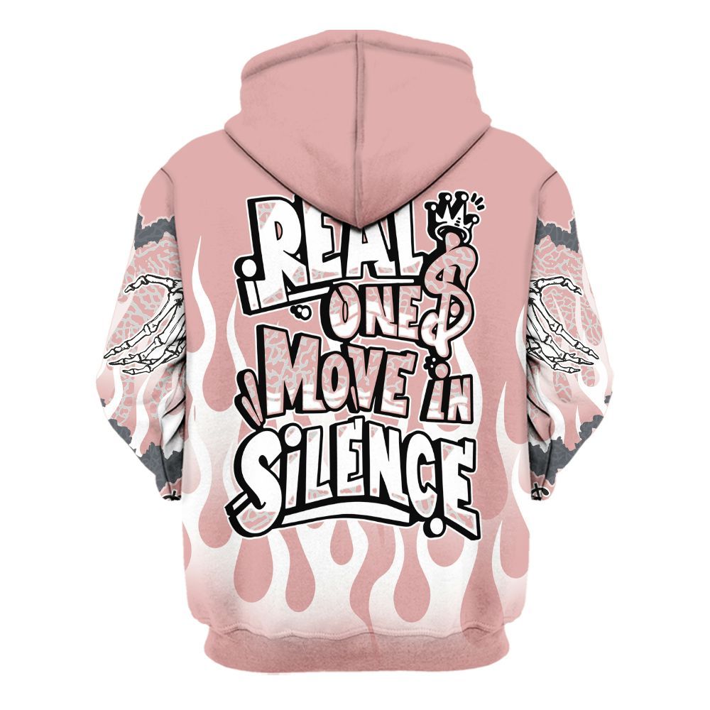 Hoodie To Match Red Stardust 3s - Ones Move In Silence Graphic Trapped All Over Print