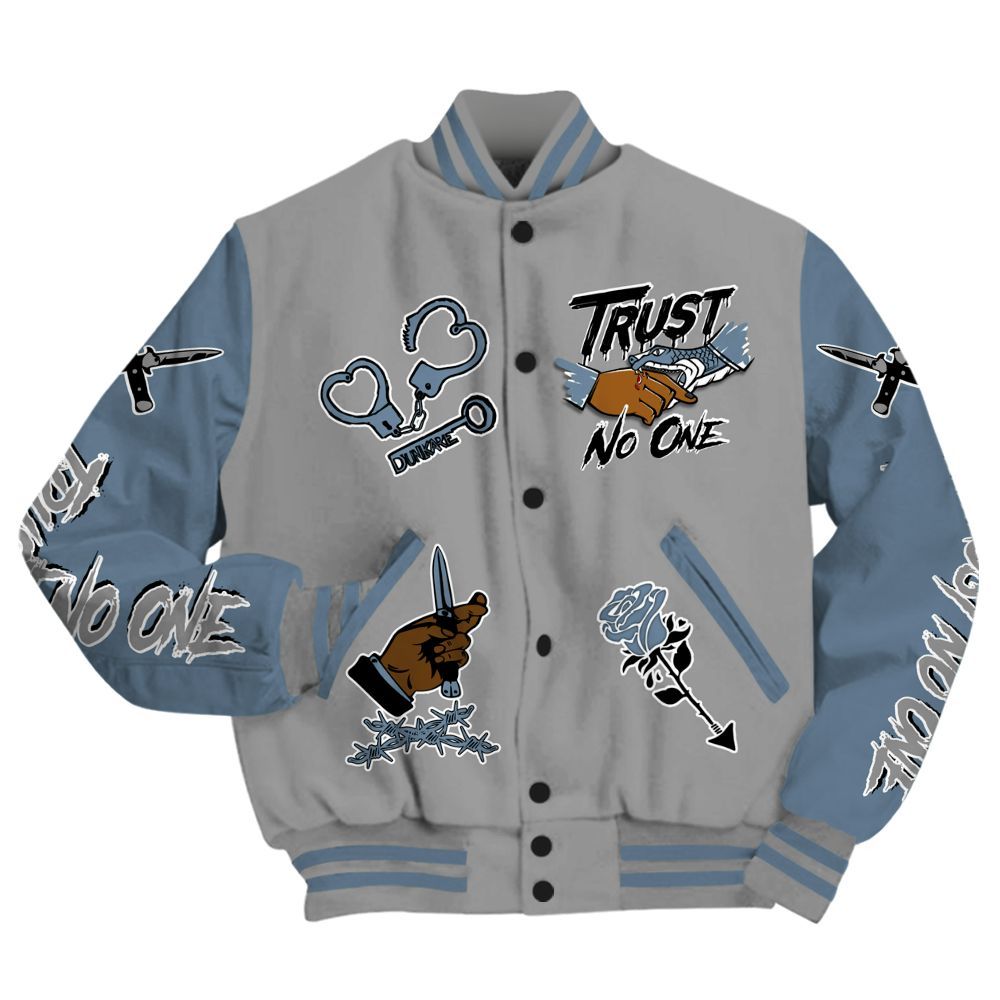 Varsity Jacket To Match Black Chrome 6s - Trust No One Dripping All Over Print