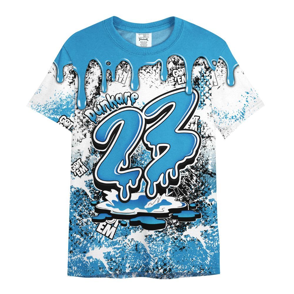 Shirt To Match Powder Blue 9s - Dripping 23 Drip All Over Print