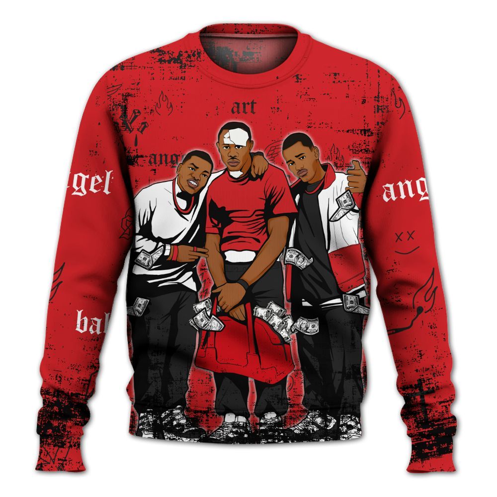 Sweatshirt To Match Bloodline 12s - Paid In Full Money All Over Print