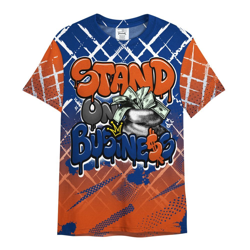 Shirt To Match Mid Knicks 1s - Halftone Stand Business Dripping All Over Print