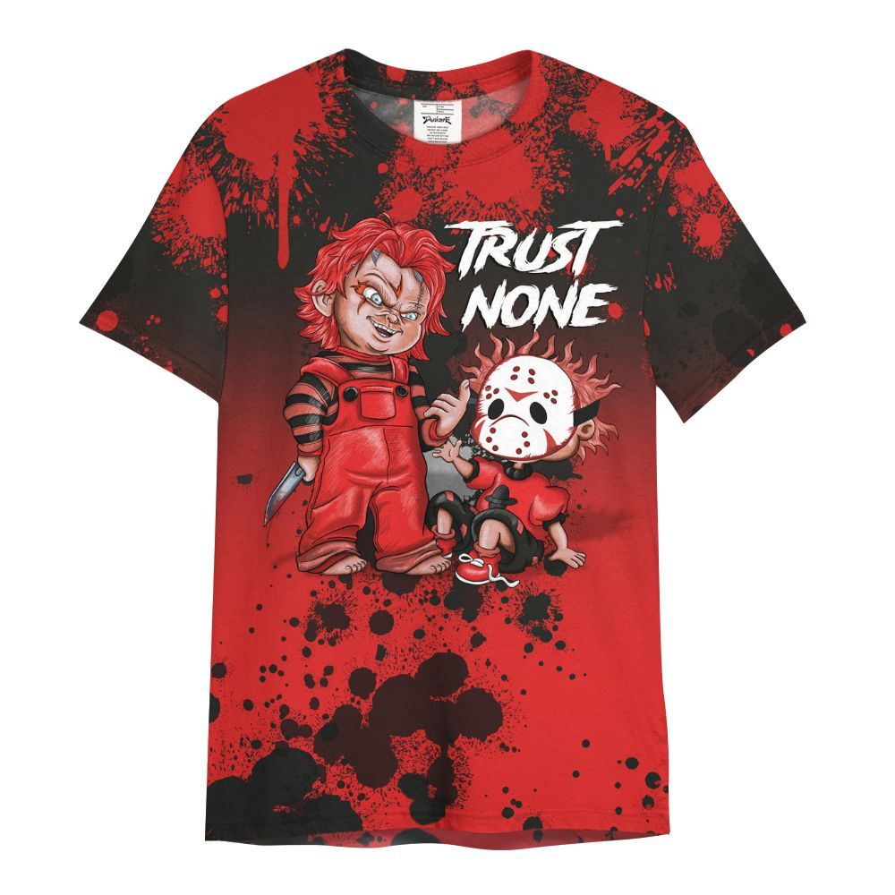 Shirt To Match Red Thunder 4s - Trust No One Scary All Over Print