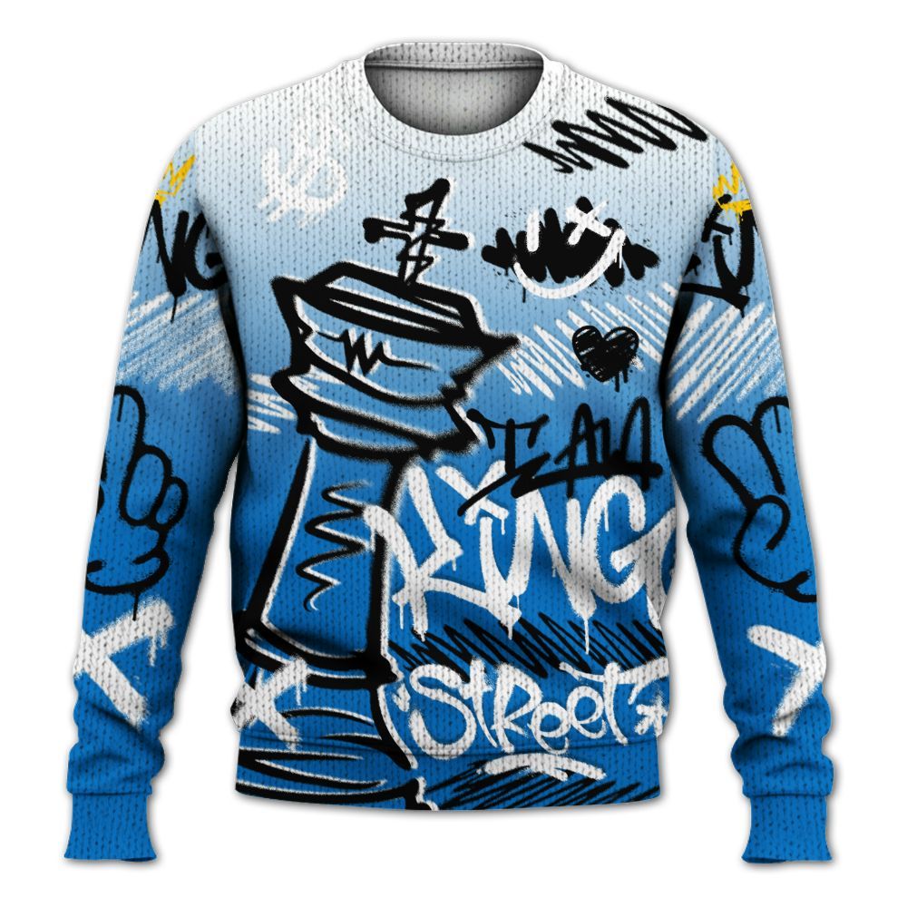 Knitted Sweater To Match Blueberry 12s - Street King Chess Streetwear