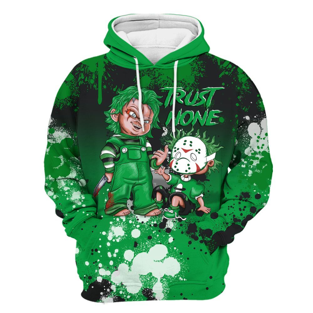 Hoodie To Match Low Lucky Green 1s - Trust No One Scary All Over Print