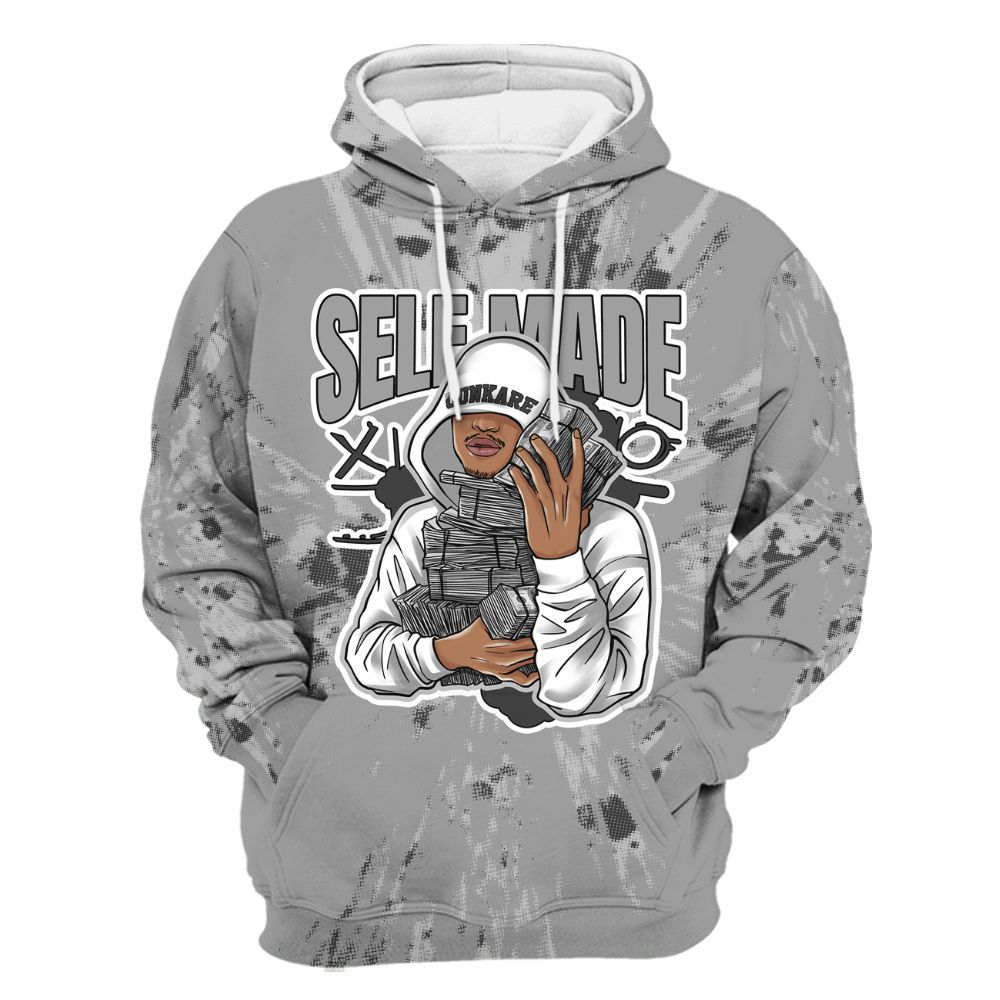 Hoodie To Match Black Wolf Grey 12s - Selfmade Lux All Over Print