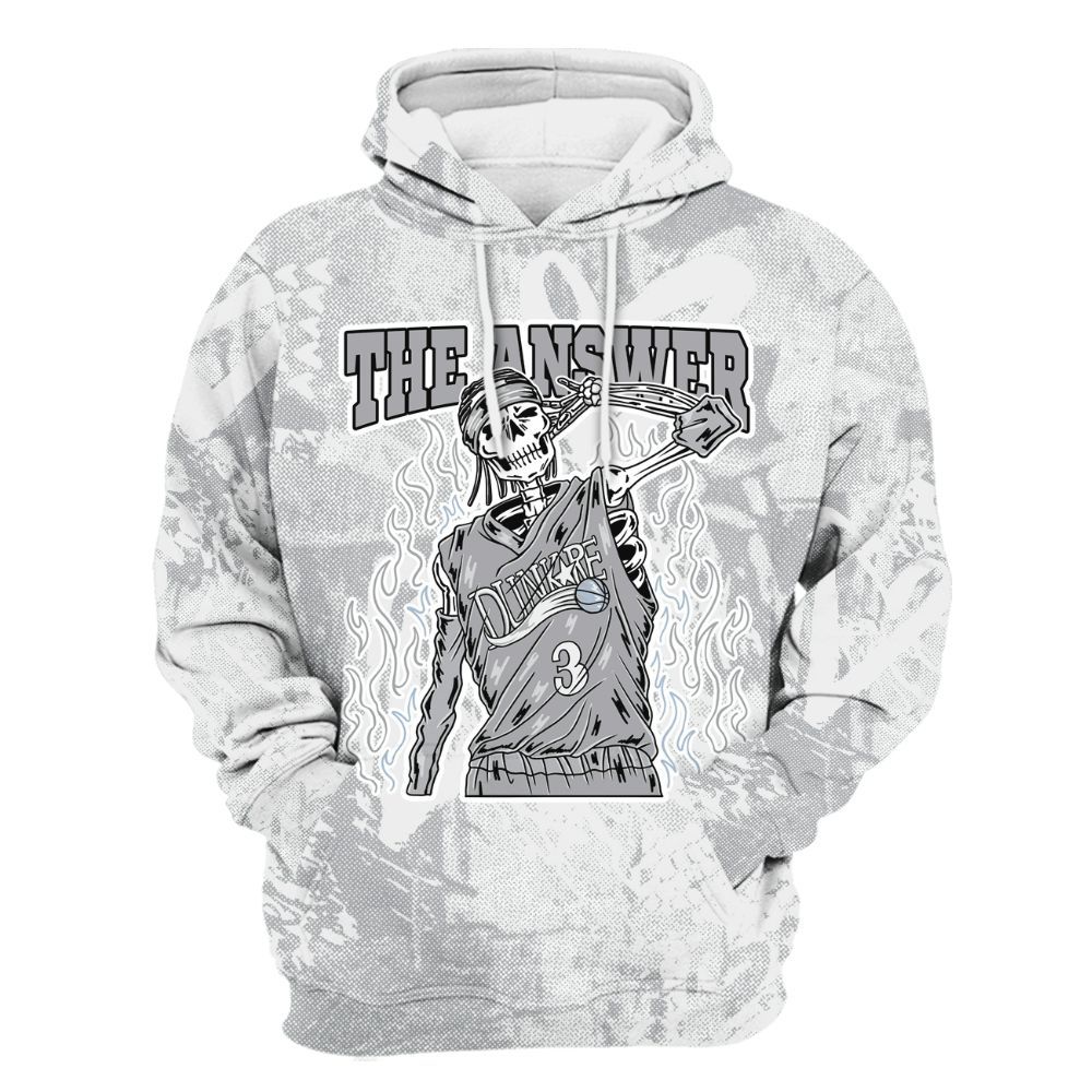 Hoodie To Match Low OG Wolf Grey 1s - Allen Answer Skeleton Heart All Over Print