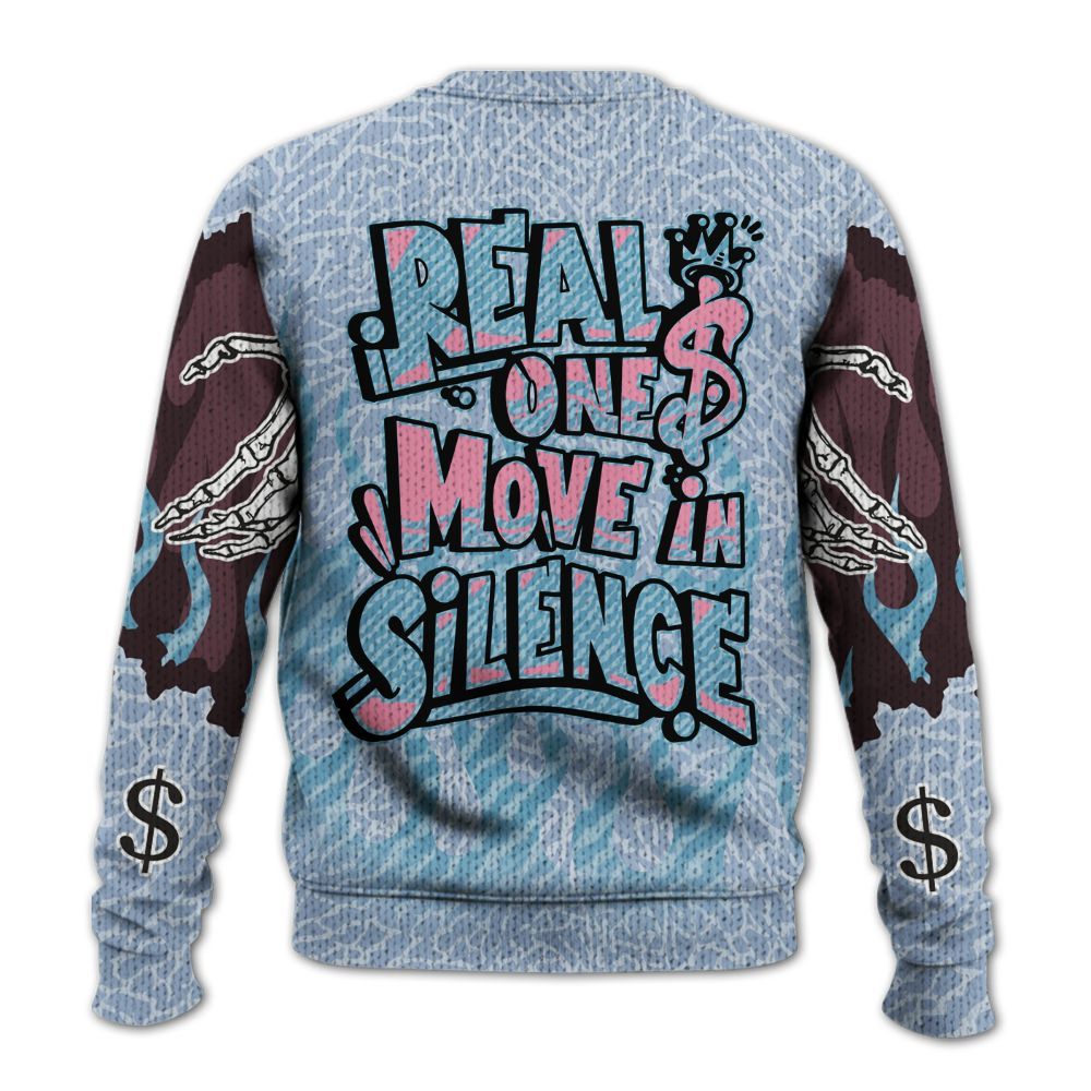 Sweater To Match Denim Pink Glow 3s - Ones Move In Silence Graphic Trapped Graphic