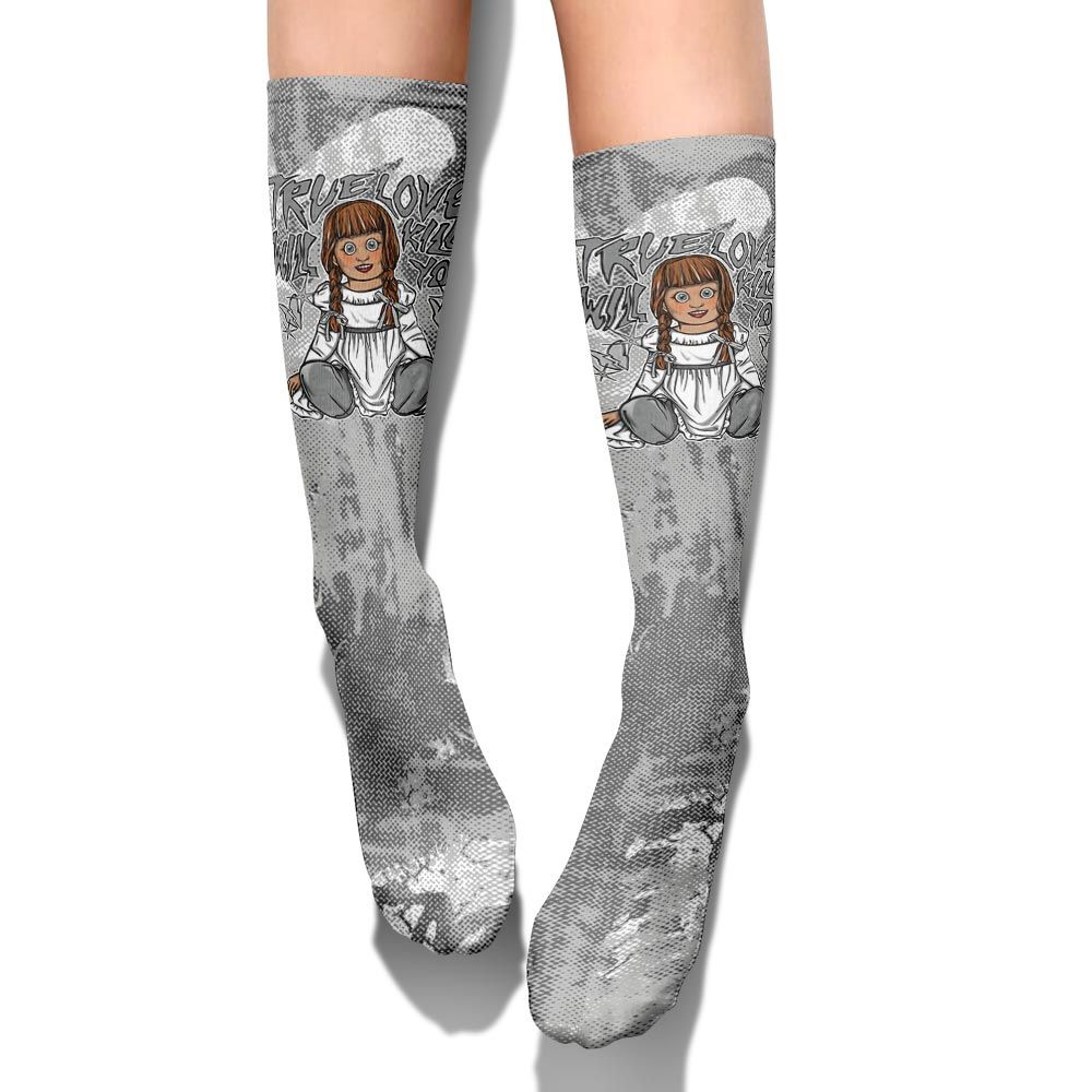 Sock To Match Retro Wet Cement 4s - Genuine Loves Bear Halloween Heart Grunge