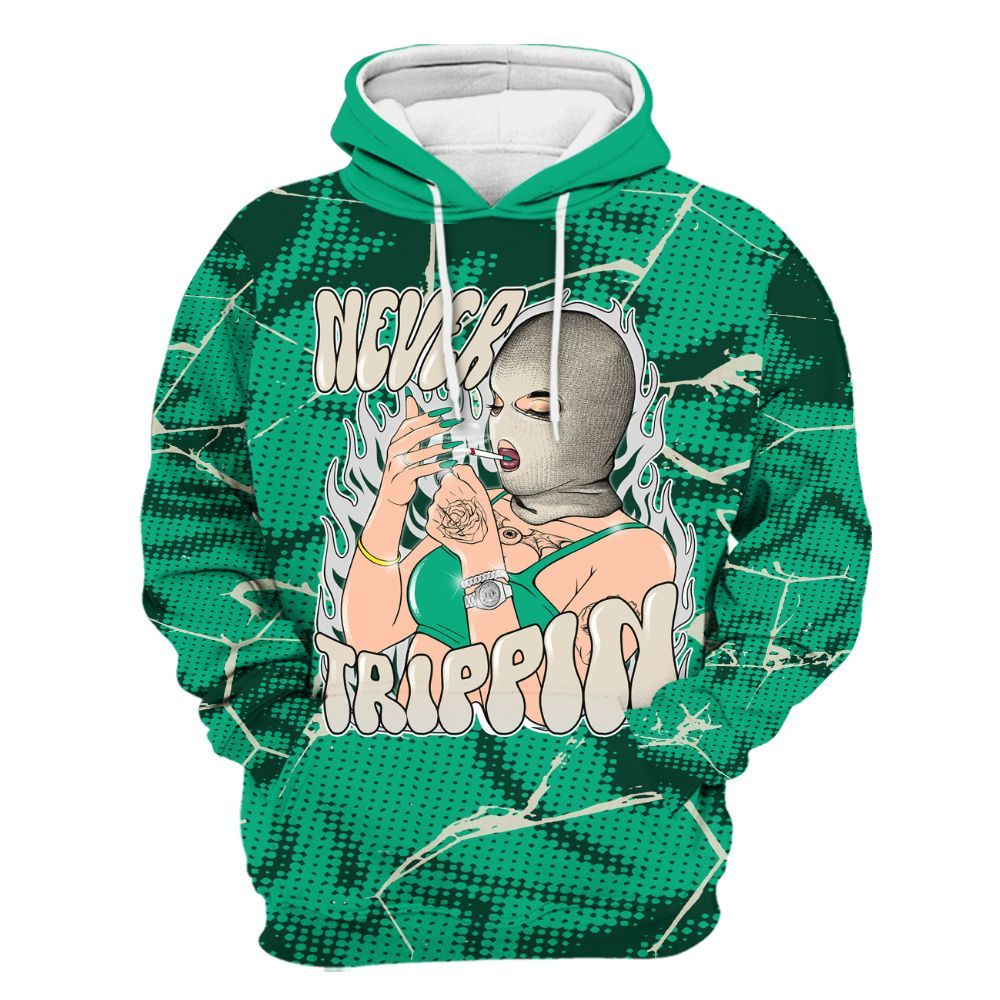 Hoodie To Match Oxidized Green 4s - Ne'er Trippin' Unique Crack All Over Print