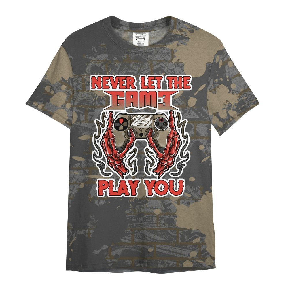 Shirt To Match Olive 9s - PlayGame Skull Brick All Over Print