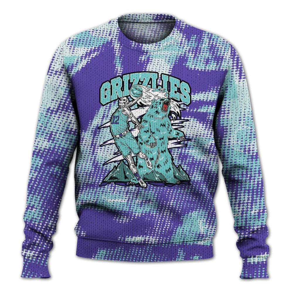 Knitted Sweater To Match Low Hornets 1s - Grizzly Bear Skeleton Brown Sugar