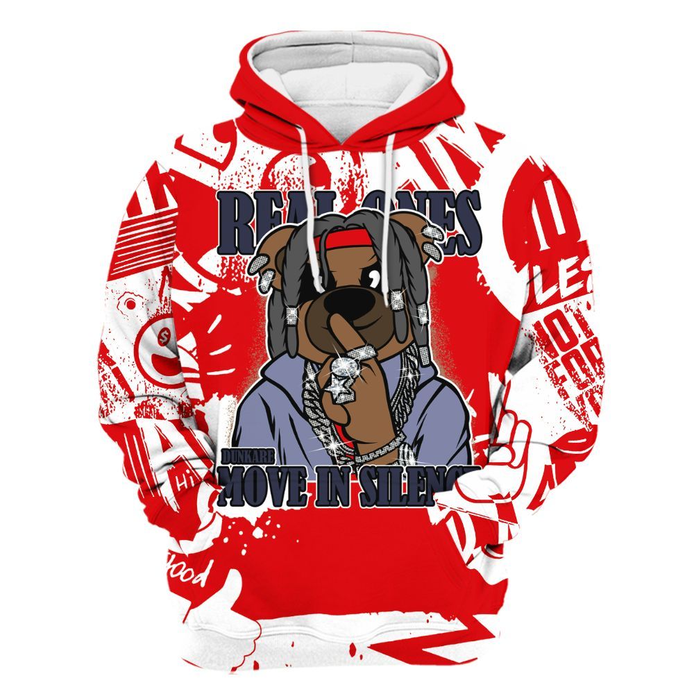 Hoodie To Match Low OG Howard Bison 1s - Silent Achievers Bear Monogram Graffiti All Over Print