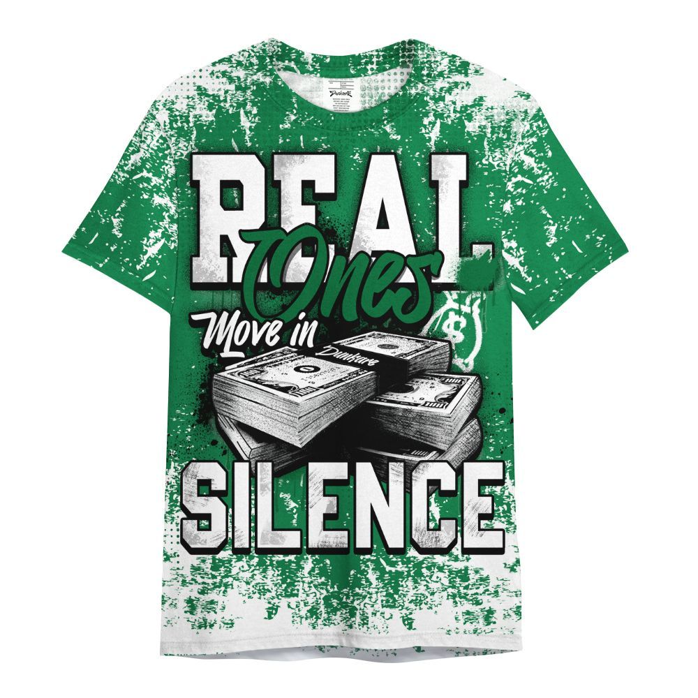 Shirt To Match Pine Green 13s - Move In Silence Money Street Retro All Over Print