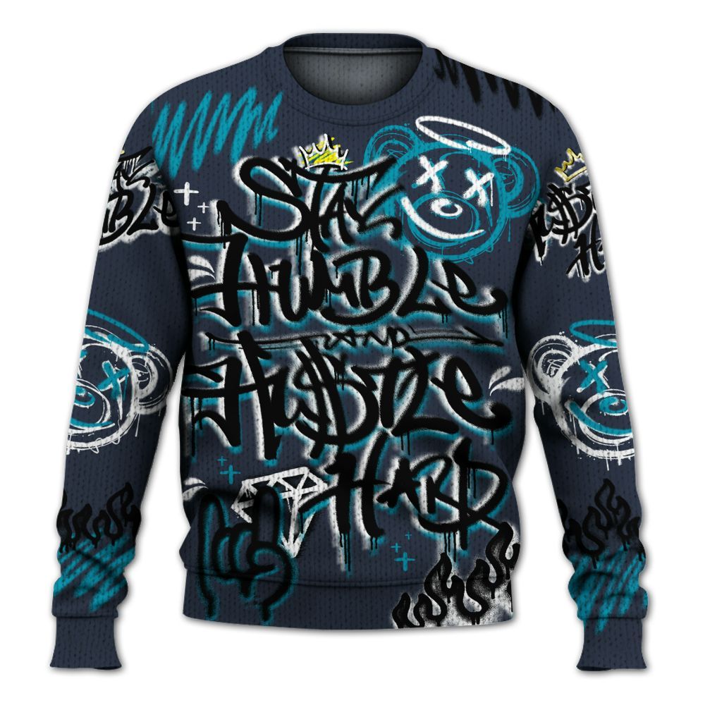 Knitted Sweater To Match Retro Obsidian 13s - Humble Drip Streetwear Graffity