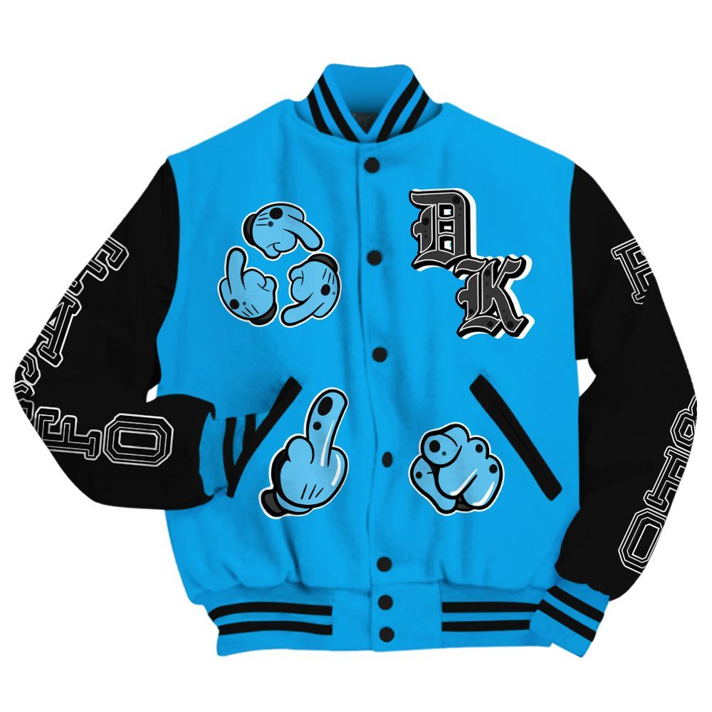 Varsity Jacket To Match Black University Blue 2022 13s - F Around Find Out Graphic All Over Print