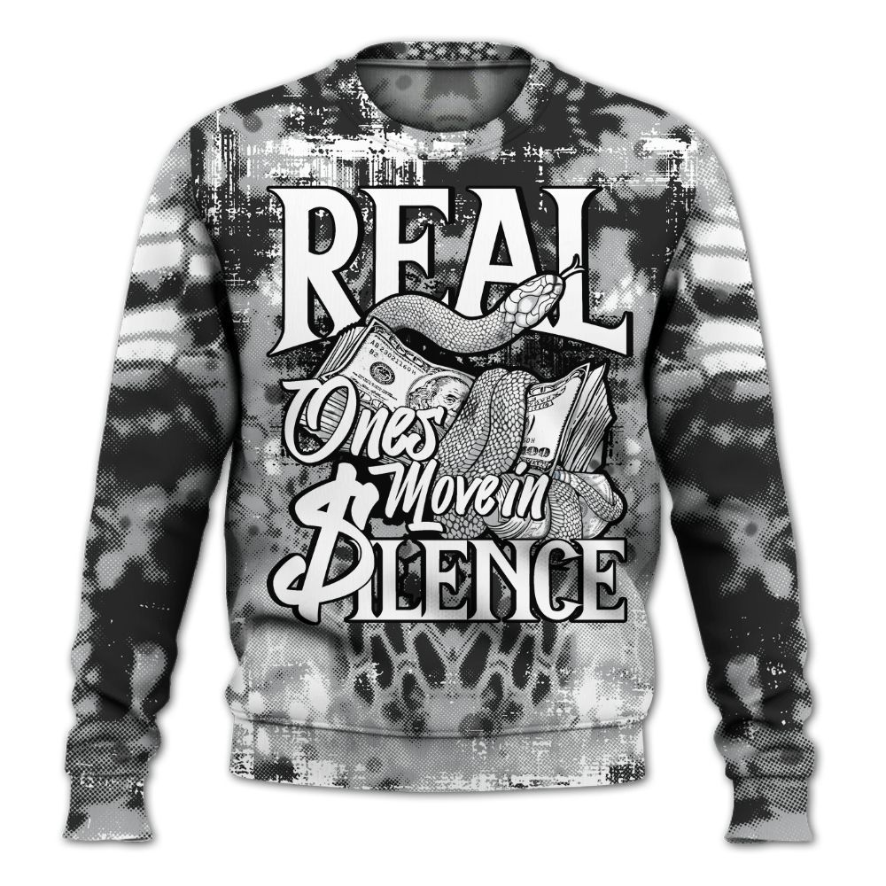 Sweatshirt To Match White Cement 4s - Snake Move In Silence All Over Print
