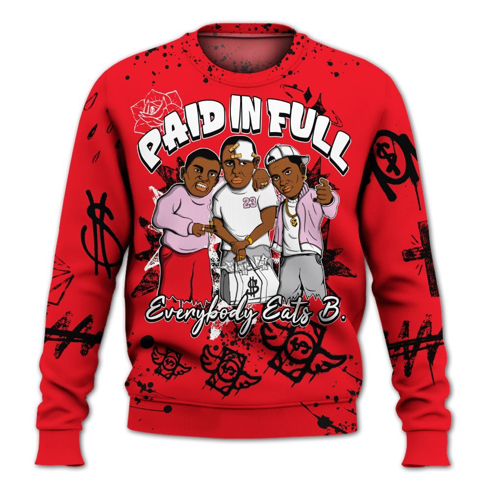 Sweatshirt To Match Zoom Vomero 5 Valentine's Day 2025 - Everybody Paid In Full Crayon All Over Print