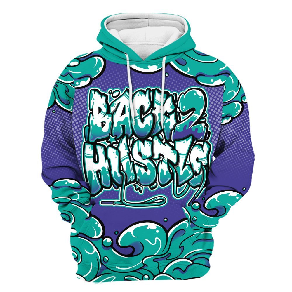 Hoodie To Match Retro Grape 5s - Back 2 Hustles Typo All Over Print