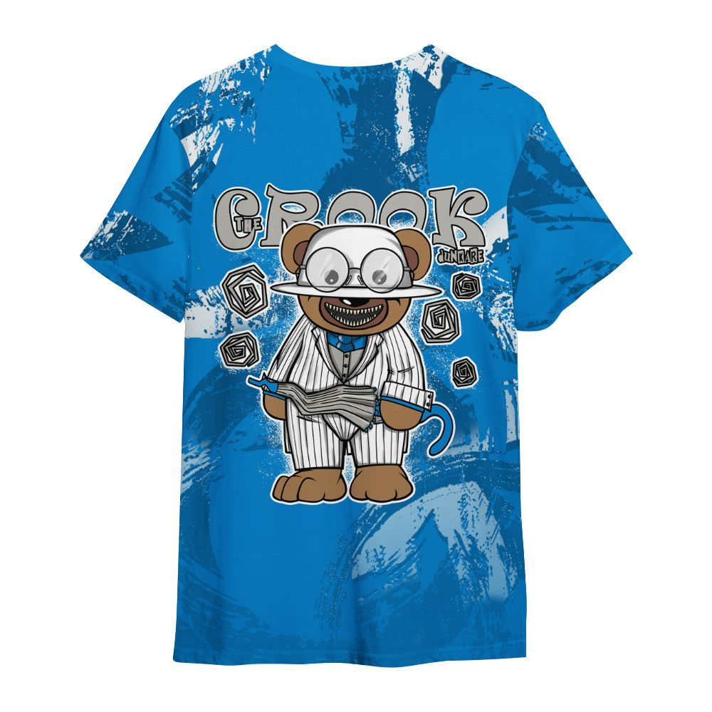 Shirt To Match Military Blue 4s - Swindler Bear Circle Slpash All Over Print