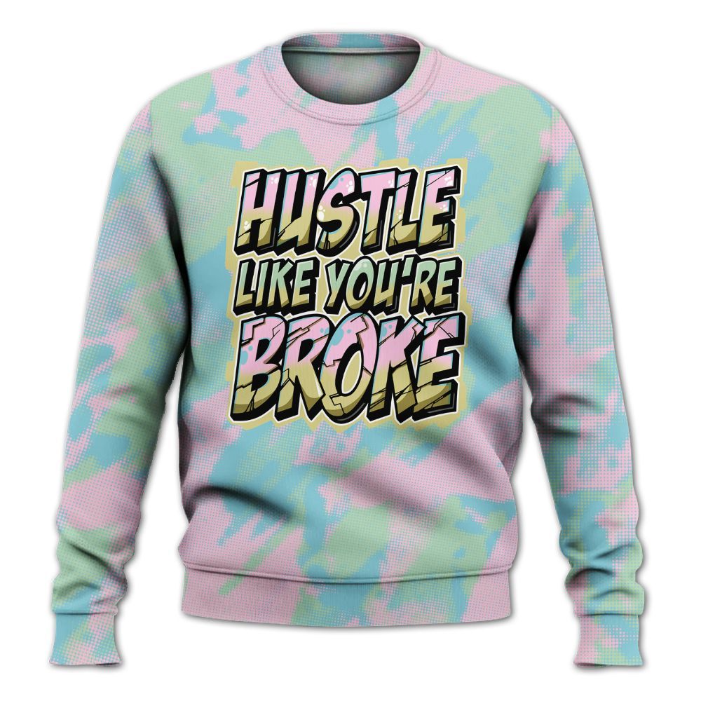Sweatshirt To Match SB Dunk Low Visty - Hustles Like Broke Abstract All Over Print