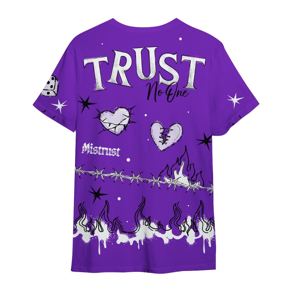 Shirt To Match Retro Dark Iris 3s - Trust No One Snake-Bite Doodle Crayon All Over Print