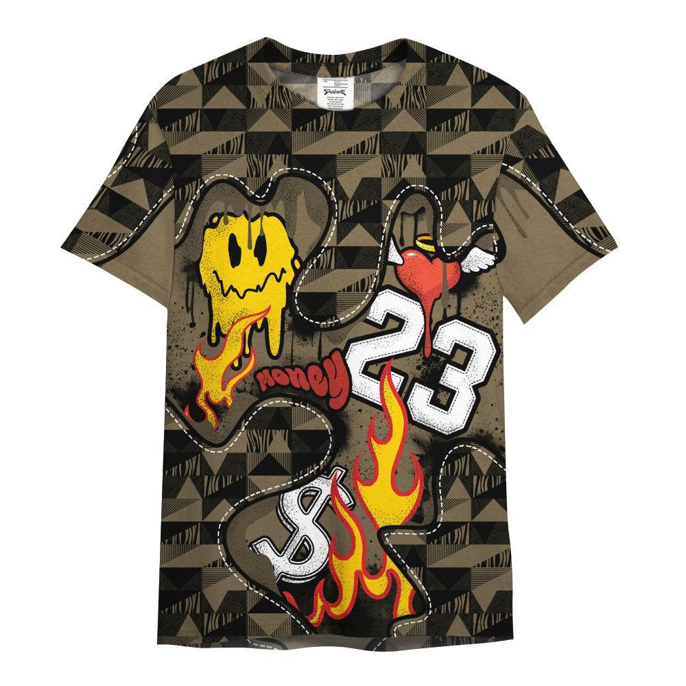 Shirt To Match Olive 9s - 23 Smile Burning Heart All Over Print