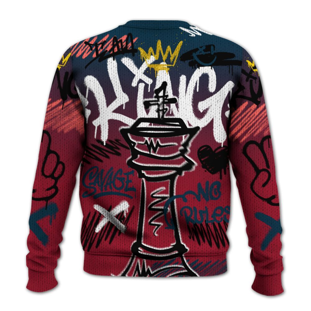 Knitted Sweater To Match Mid Multi Color 2022 1s - Street King Chess Streetwear