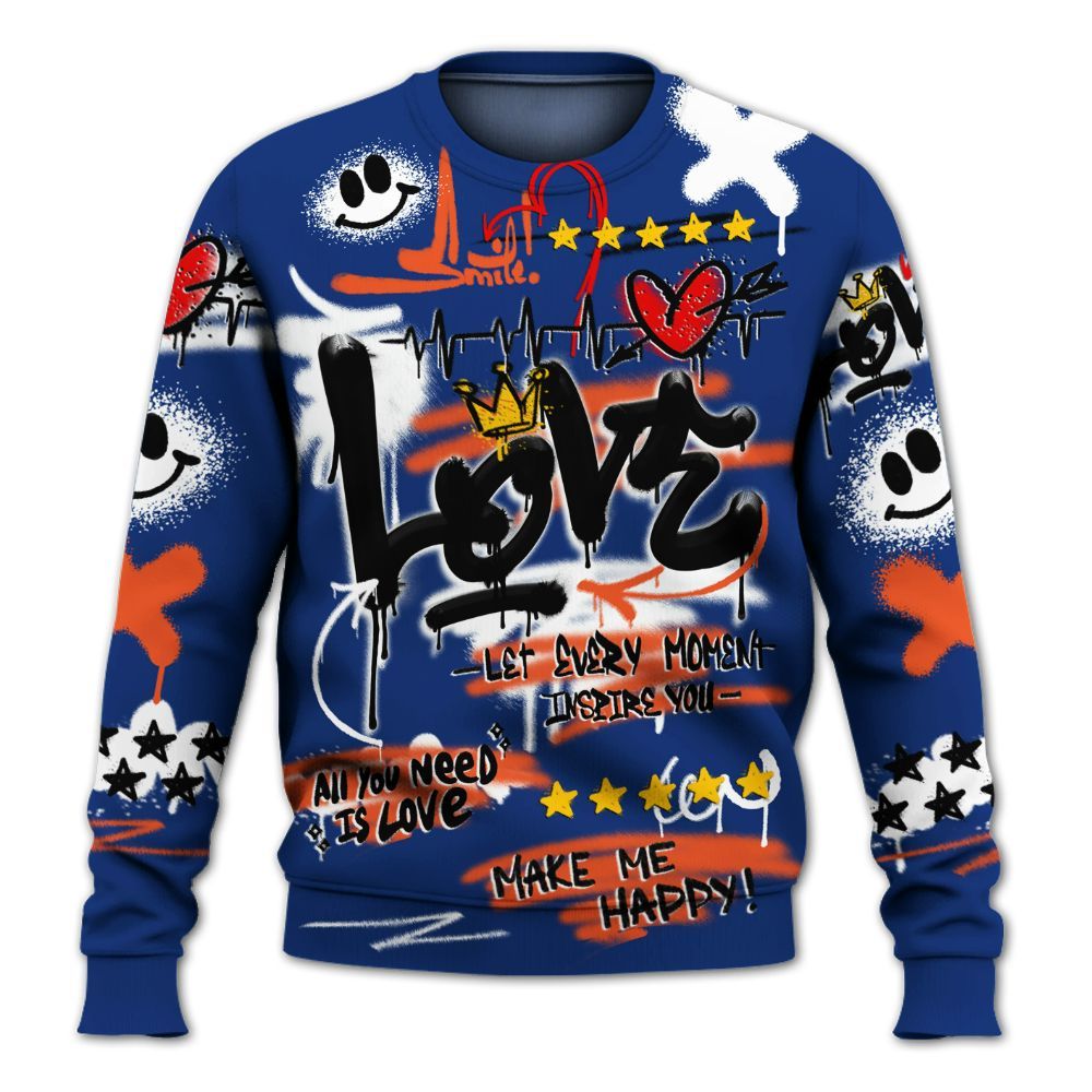 Sweatshirt To Match Suede GS League - Happy Love Beats Graffiti Streetwear All Over Print