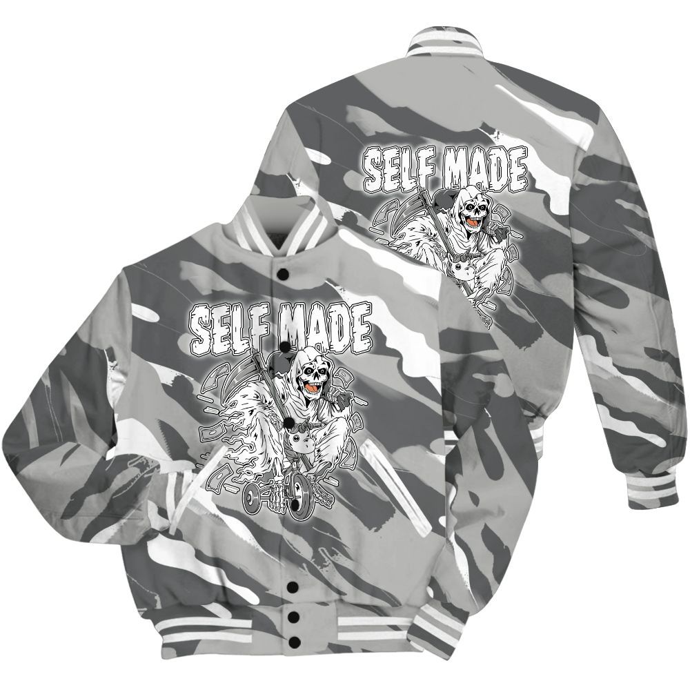 Varsity Jacket To Match Paris Olympics 4s Shirt - Self Make Skeleton Colored All Over Print