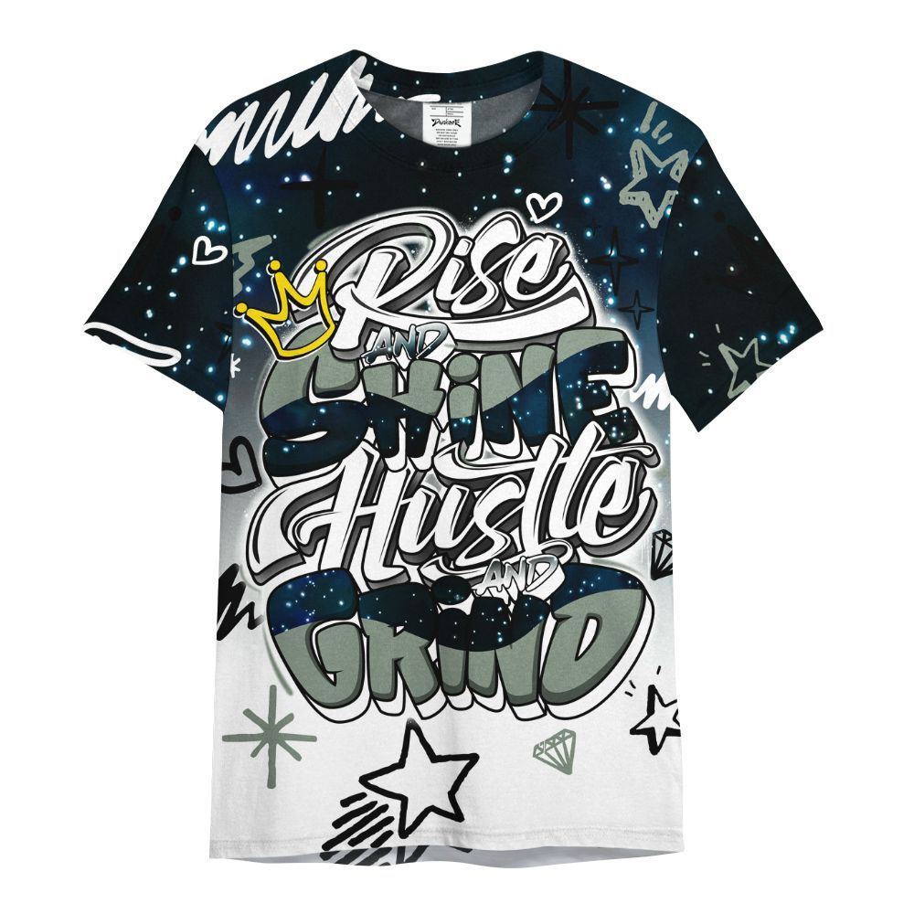 Shirt To Match Air Foamposite One Galaxy - Rise Shine Hustle Grind All Over Print