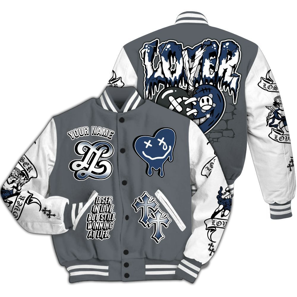 Varsity Jacket To Match Flint Grey 9s - Loser Lover All Over Print
