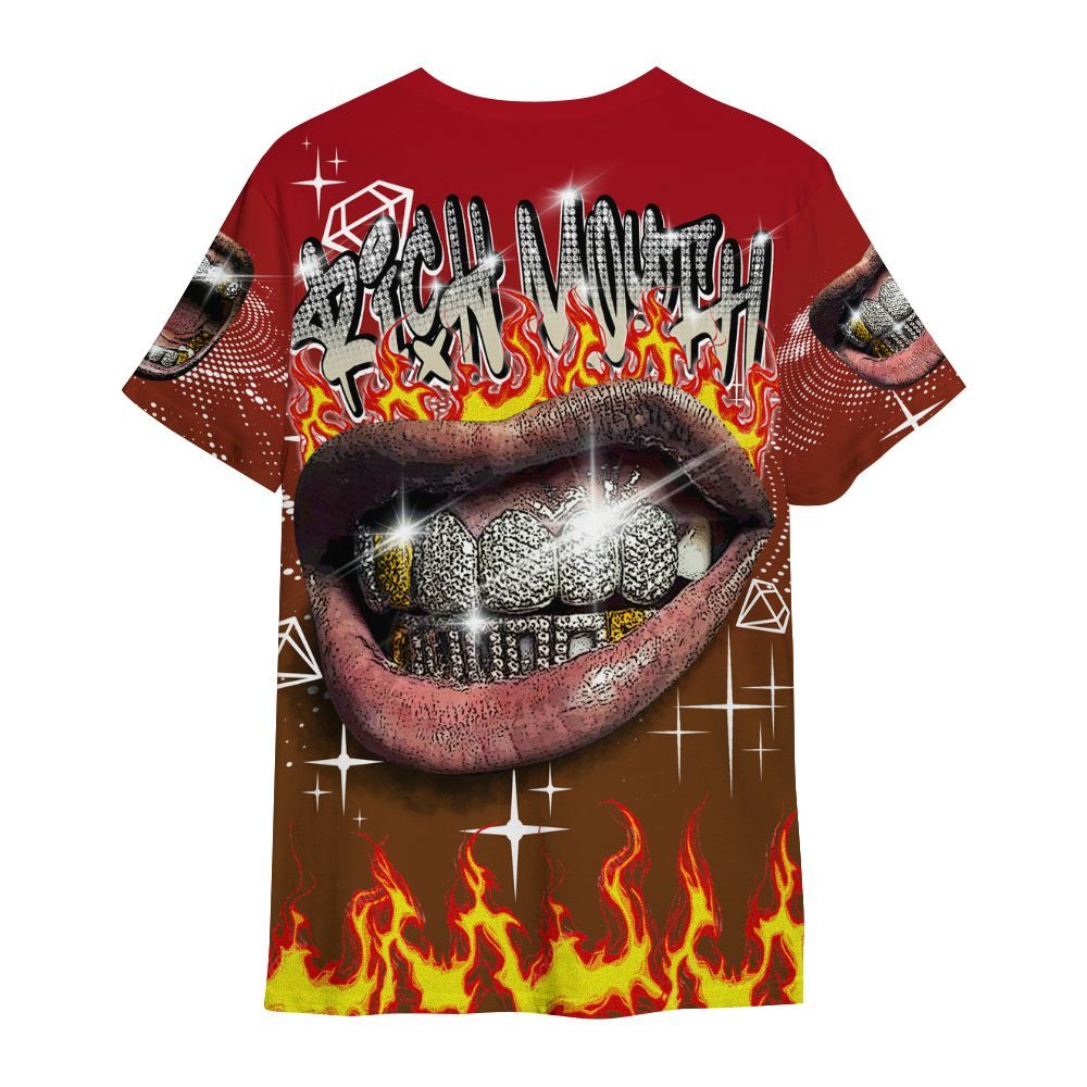 Shirt To Match Archaeo Brown 5s - Rich Mouth Fire Rap Retro 90s All Over Print