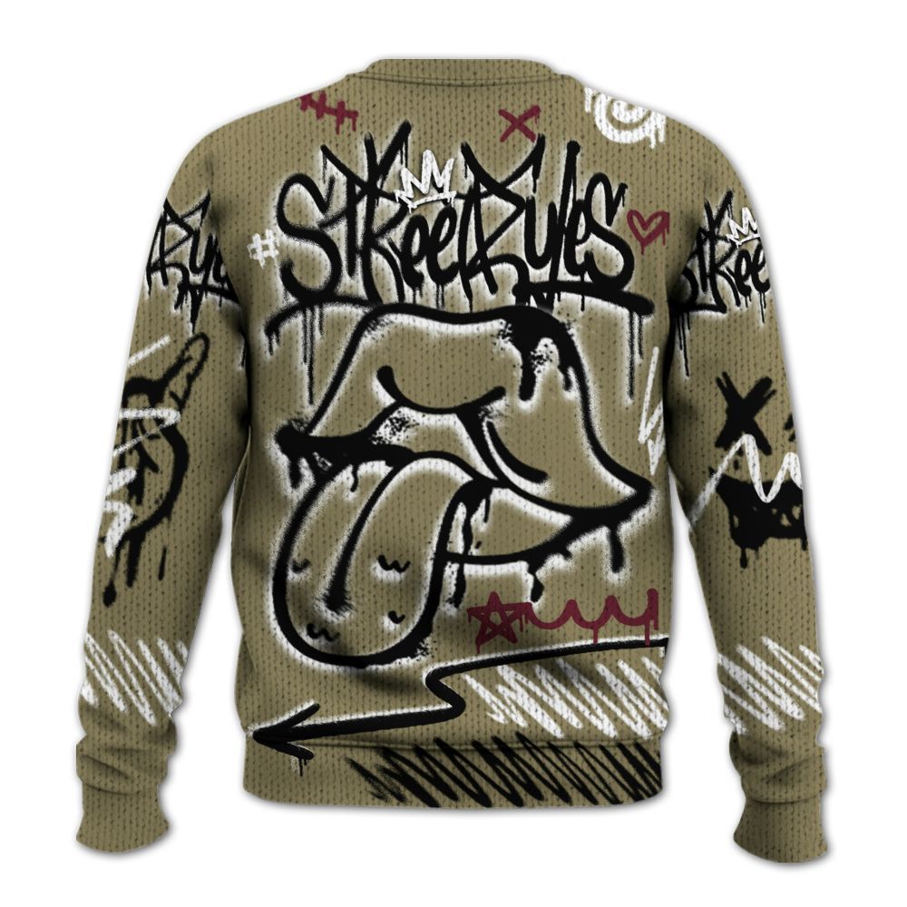 Knitted Sweater To Match Black Olive 7s - Break Rules Streetwear