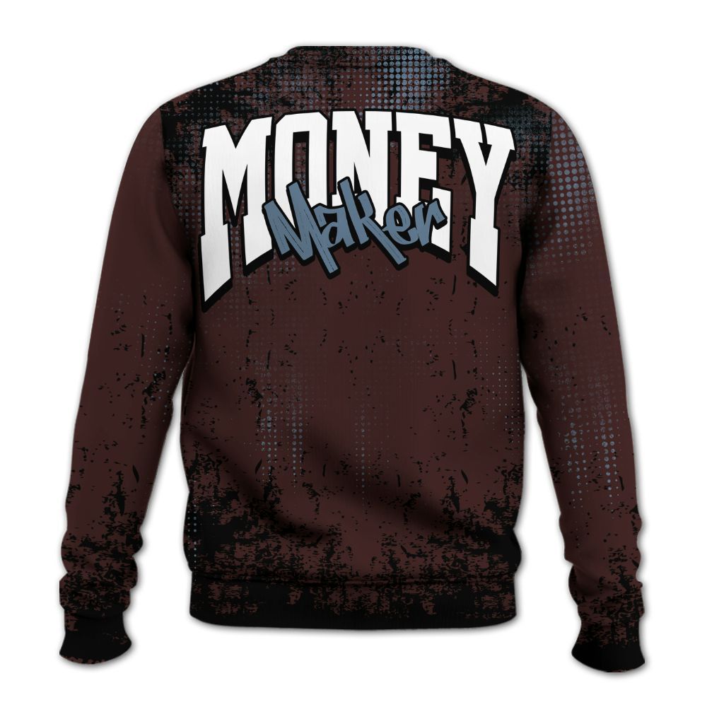 Sweatshirt To Match Burgundy 5s - Move In Silence Money Street Retro All Over Print