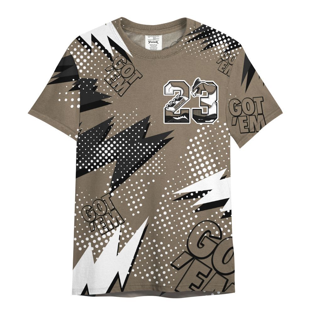 Shirt To Match Low OG Dark Mocha 1s - Custom Name Number 23 5s All Over Print