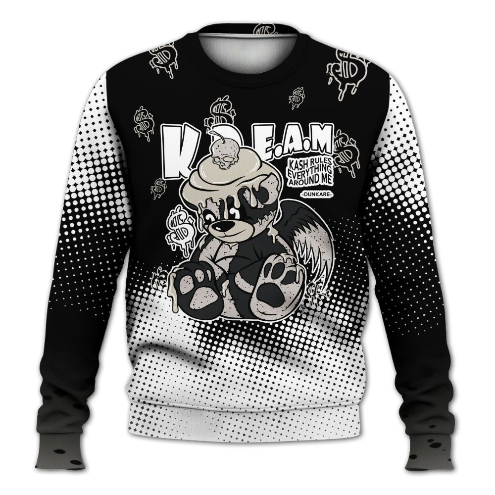 Sweatshirt To Match Retro Reverse Metallic 5s - Loot Bear Unique Drip All Over Print