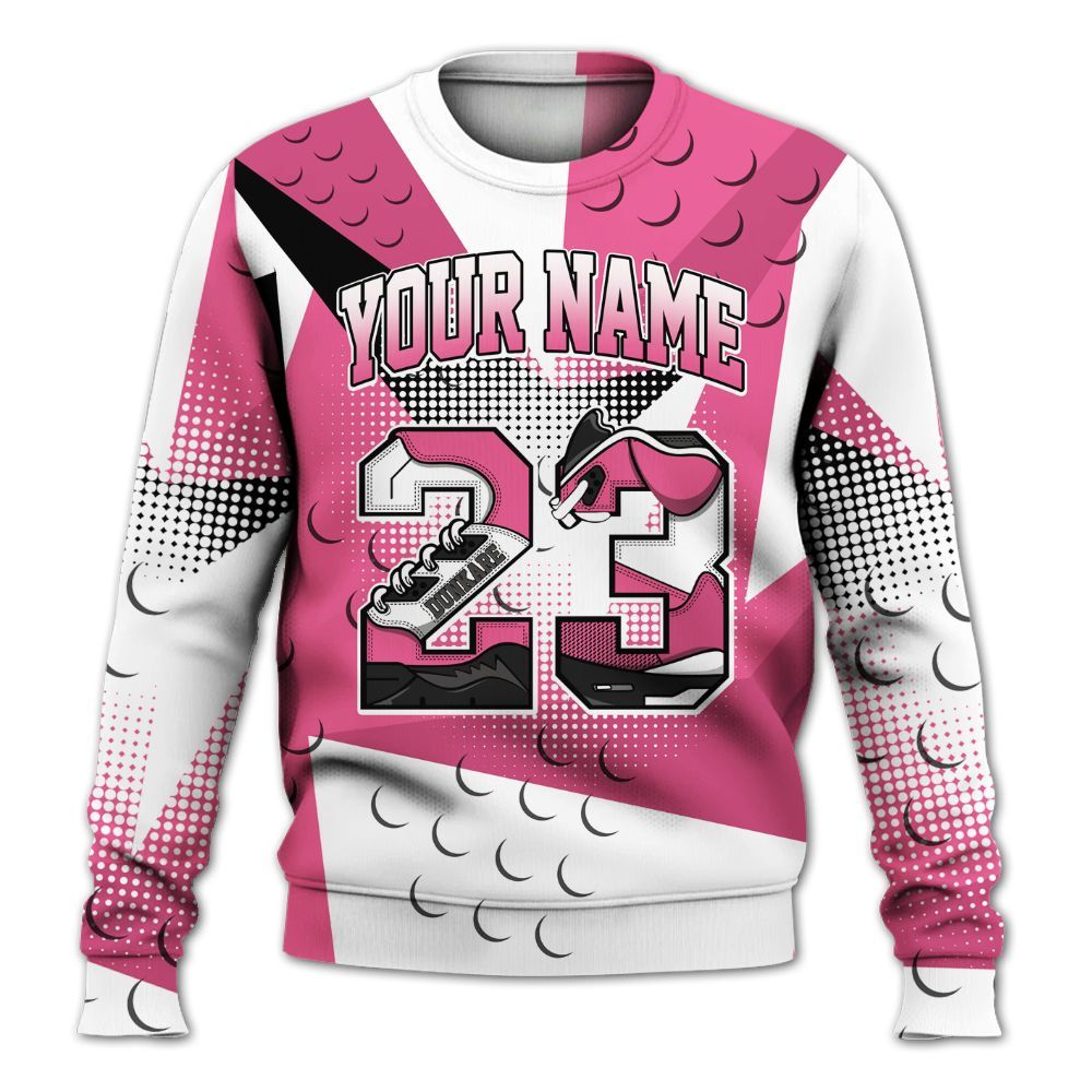 Sweatshirt To Match Air Max SNDR Hyper Pink - Poly Custom Name Number 23 5s All Over Print