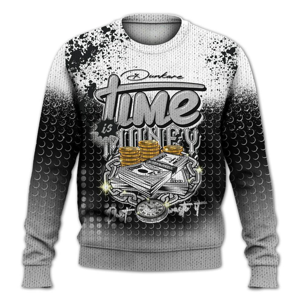 Knitted Sweater To Match Low 85 Metallic Black 1s - Halftone Time Is Money