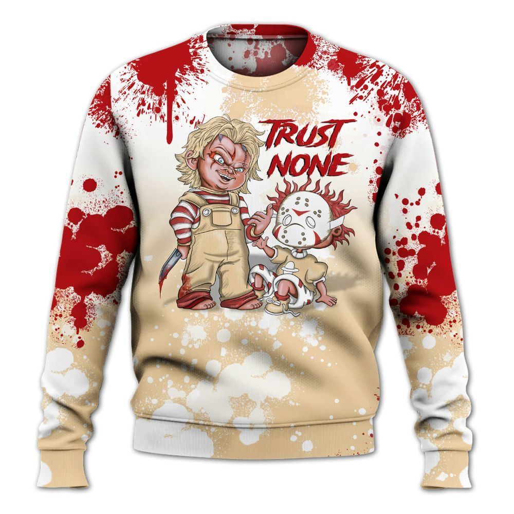 Sweatshirt To Match Dunk Low Strawberry Waffle - Trust No One Scary All Over Print
