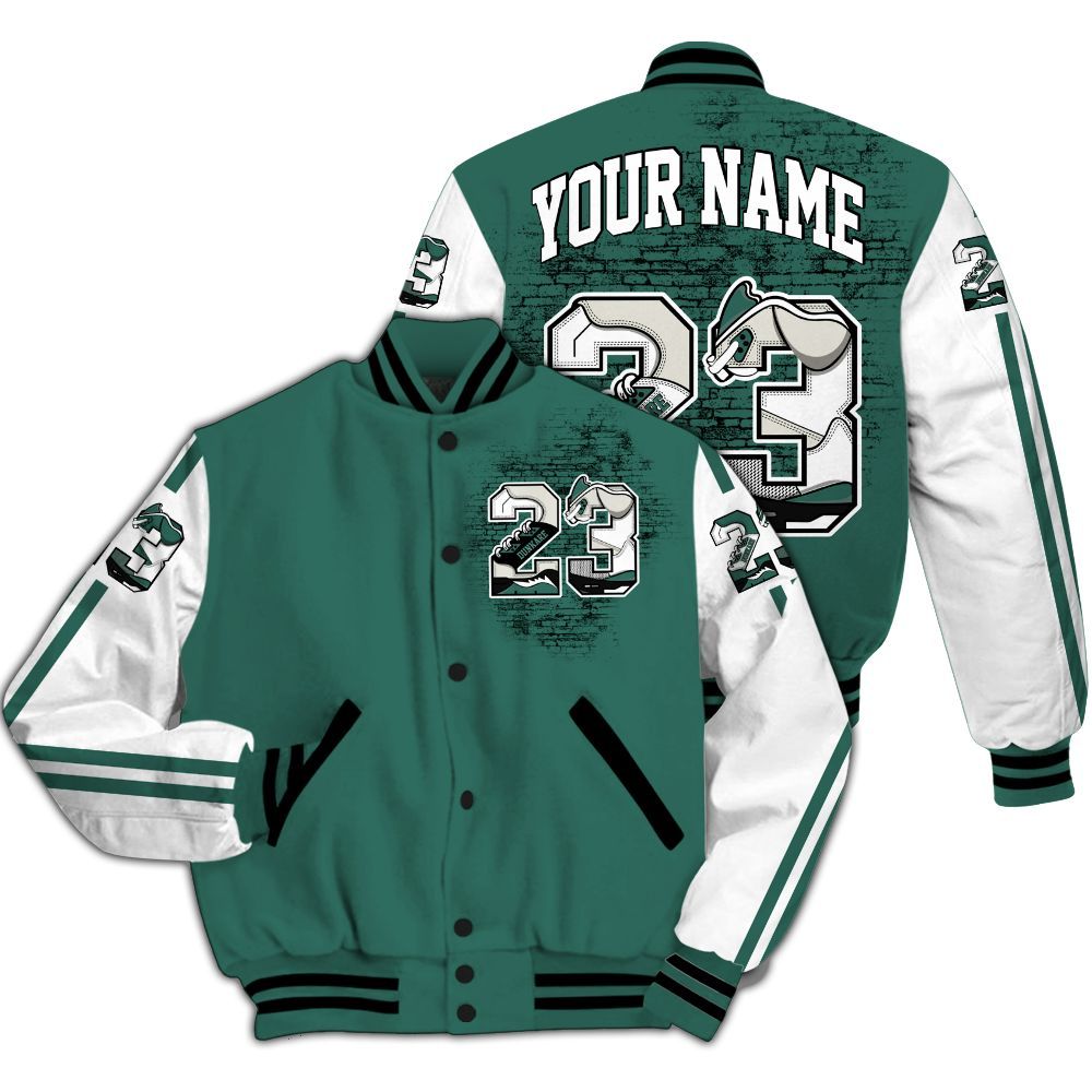 Varsity Jacket To Match RM Oxidized Green 4s - Custom Name Number 23 5s All Over Print