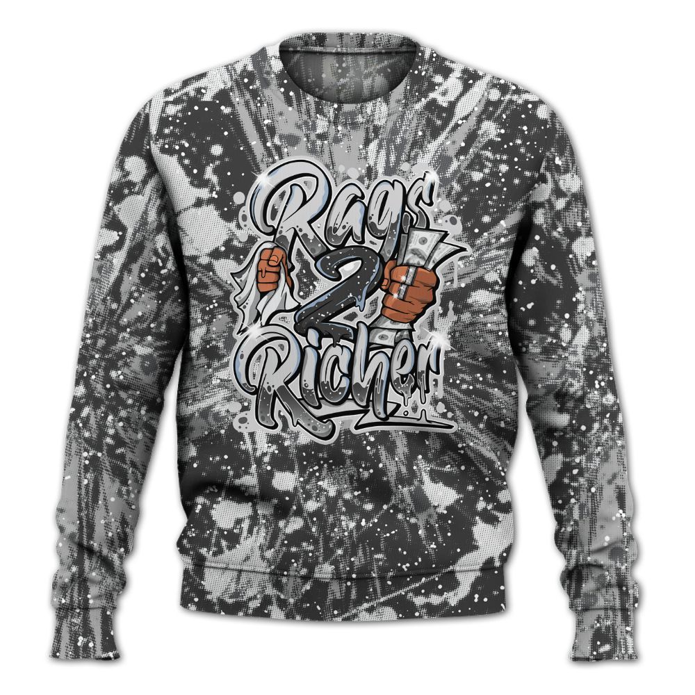 Sweatshirt To Match Reverse Black White 6s - Rag 2 Rich Graphic Luxury All Over Print