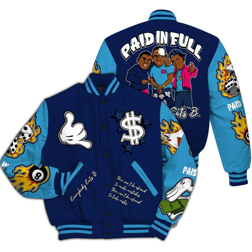 Varsity Jacket To Match Air Max 180 University Blue - Funny Everybody Paid In Full Graphic All Over Print
