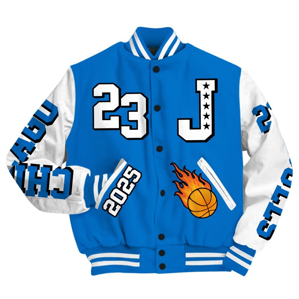 Varsity Jacket To Match Blueberry 12s - Chicago 23 Basketball All Over Print