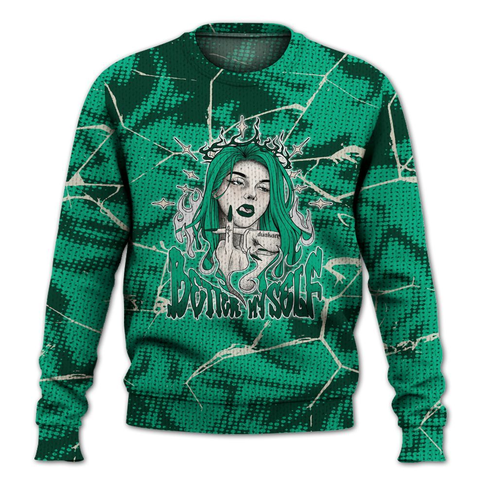 Knitted Sweater To Match Oxidized Green 4s - My-Self Crack Unique